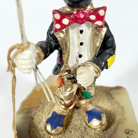 Ron Lee Clown with Balloons Figurine Gold Onyx Hand Painted Signed 1979 Early - Picture 16 of 16